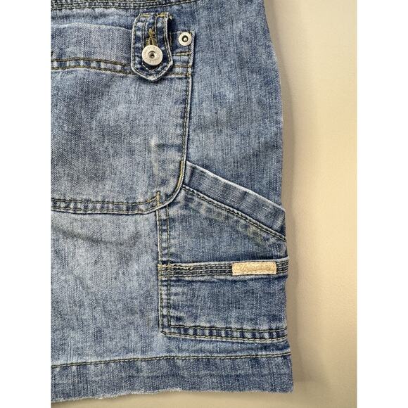 Vintage Y2K UnionBay Womens Denim Cargo Shorts 13 Blue Juniors Retro Millennial - Picture 12 of 16